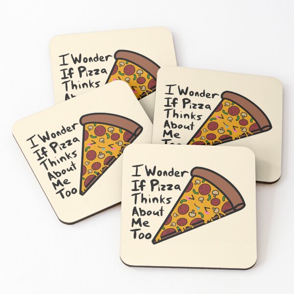 Item preview, I Wonder If Pizza Thinks About Me Too Cute Kawaii Pizza Slice designed and sold by Murrays Designs.