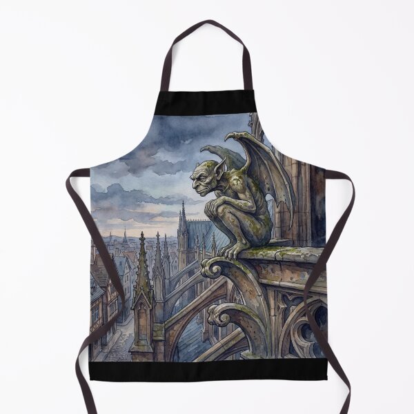 Item preview, Gargoyle creature of folklore watercolor artwork illustration designed and sold by Vintage Designs +.