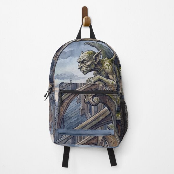 Item preview, Gargoyle creature of folklore watercolor artwork illustration designed and sold by Vintage Designs +.