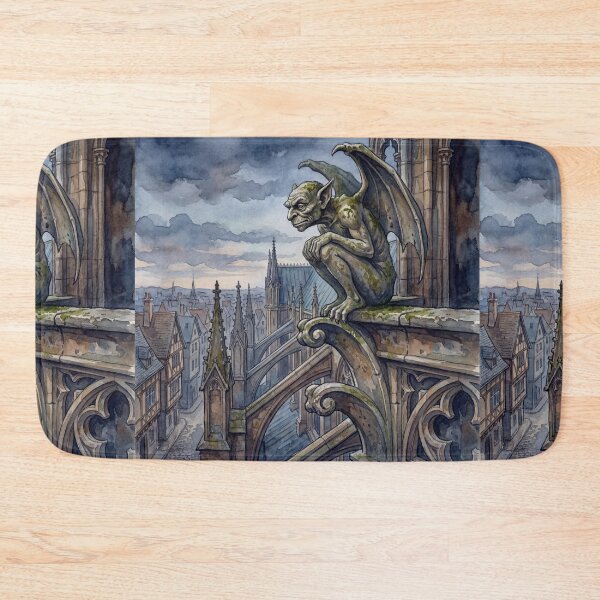 Item preview, Gargoyle creature of folklore watercolor artwork illustration designed and sold by Vintage Designs +.