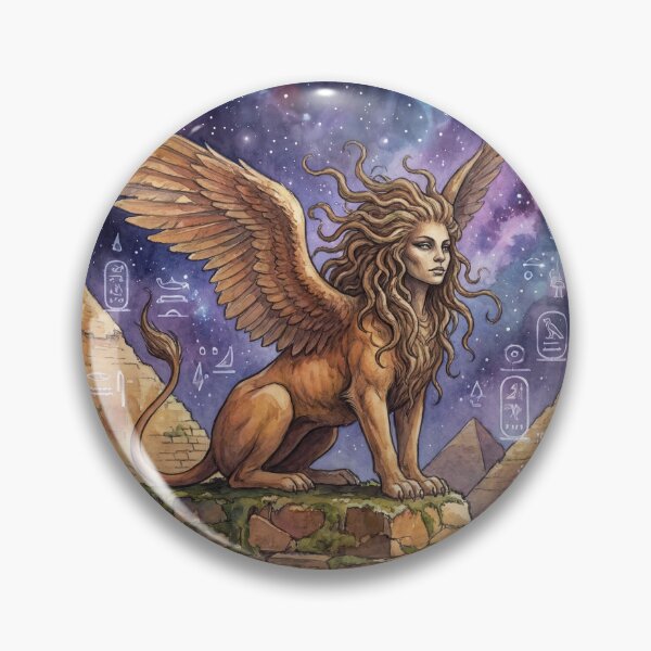 Item preview, Sphinx creature of folklore watercolor artwork illustration designed and sold by Vintage Designs +.