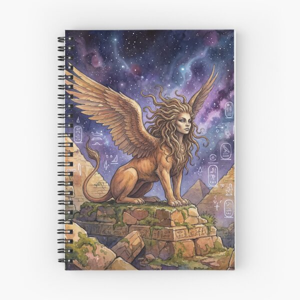 Item preview, Sphinx creature of folklore watercolor artwork illustration designed and sold by Vintage Designs +.