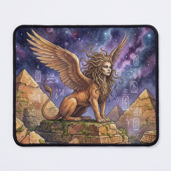 Item preview, Sphinx creature of folklore watercolor artwork illustration designed and sold by Vintage Designs +.