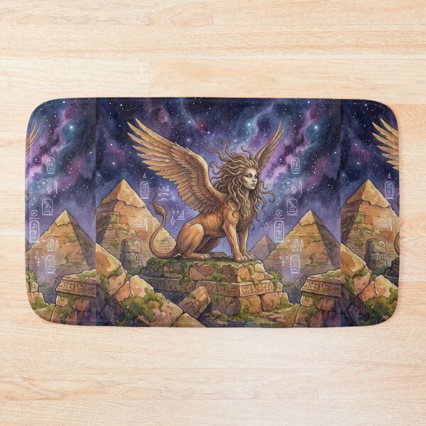 Item preview, Sphinx creature of folklore watercolor artwork illustration designed and sold by Vintage Designs +.