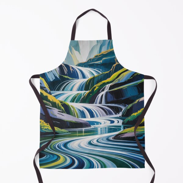 Item preview, А cascading mountain waterfall in hypnotic art style. designed and sold by Lilashakti ⭐️ ⭐️ ⭐️ ⭐️ ⭐️.