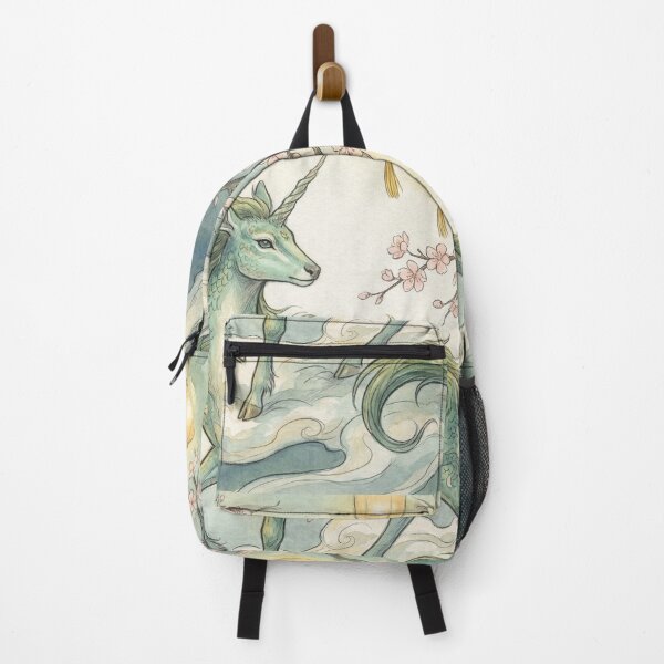 Item preview, Qilin creature of folklore watercolor artwork illustration designed and sold by Vintage Designs +.