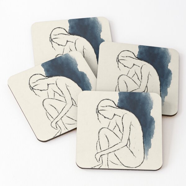 Item preview, Curled Figure Depression Solitude Art designed and sold by Cine8.