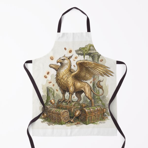 Item preview, Regal Griffin  creature of folklore watercolor artwork illustration designed and sold by Vintage Designs +.