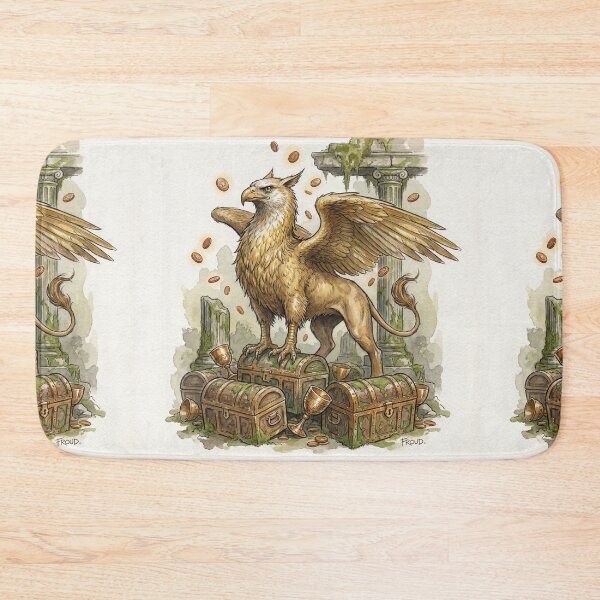 Item preview, Regal Griffin  creature of folklore watercolor artwork illustration designed and sold by Vintage Designs +.