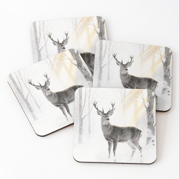 Item preview, Winter Deer – Mist in the Silent Forest designed and sold by HappySproutArt.