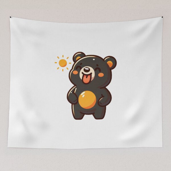 Item preview, Cute Sun Bear Sticker – Adorable Bear with Sunshine Illustration designed and sold by LunaPixelStudio.
