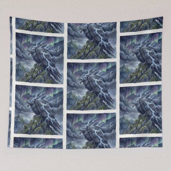 Item preview, Thunderbird creature of folklore watercolor artwork illustration designed and sold by Vintage Designs +.