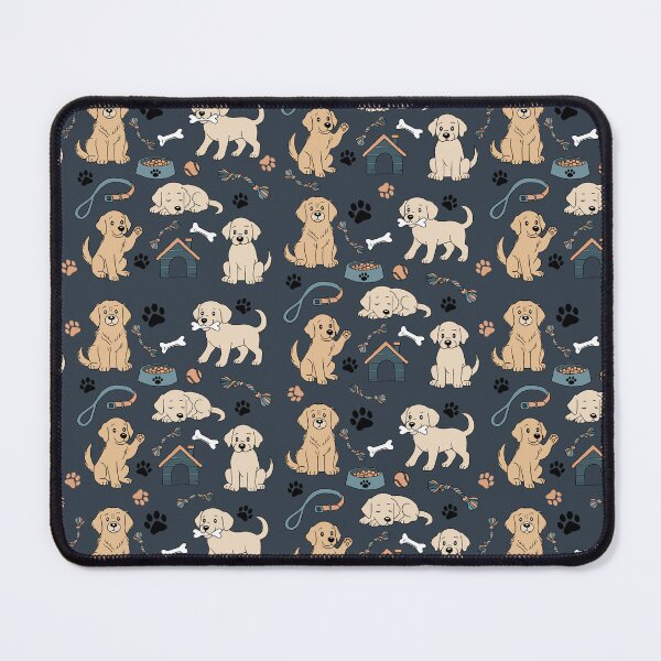 Item preview, Labrador and Golden Retriever Puppy Pattern on Dark Blue designed and sold by Studio Pico.
