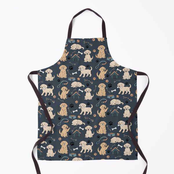 Item preview, Labrador and Golden Retriever Puppy Pattern on Dark Blue designed and sold by Studio Pico.