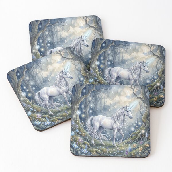 Item preview, Unicorn creature of folklore watercolor artwork illustration designed and sold by Vintage Designs +.