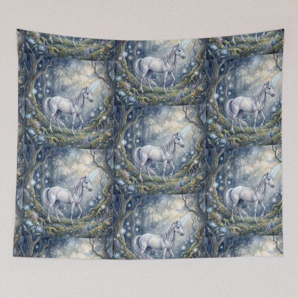 Item preview, Unicorn creature of folklore watercolor artwork illustration designed and sold by Vintage Designs +.