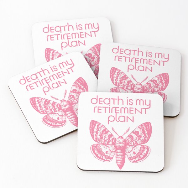 Item preview, Death Is My Retirement Plan – Pink Gothic Moth Dark Humor Design designed and sold by Altered Array, LLC.