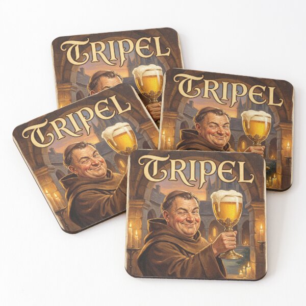Item preview, TRIPEL THREE TIMES THE TROUBLE Vintage 1950s Belgian Abbey Monk Poster designed and sold by Cozy-Old-Pub.