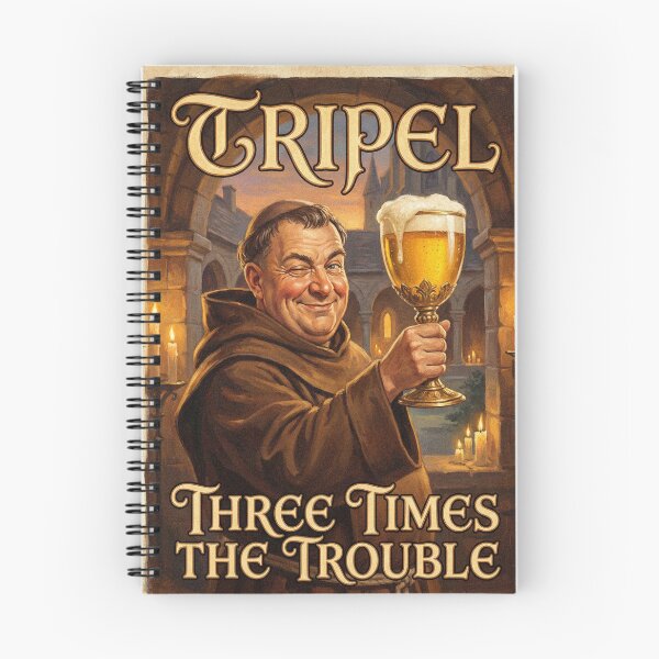 Item preview, TRIPEL THREE TIMES THE TROUBLE Vintage 1950s Belgian Abbey Monk Poster designed and sold by Cozy-Old-Pub.