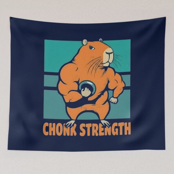 Item preview, Chonk Strength - Buff Capybara Gym Meme designed and sold by FluffinCool.