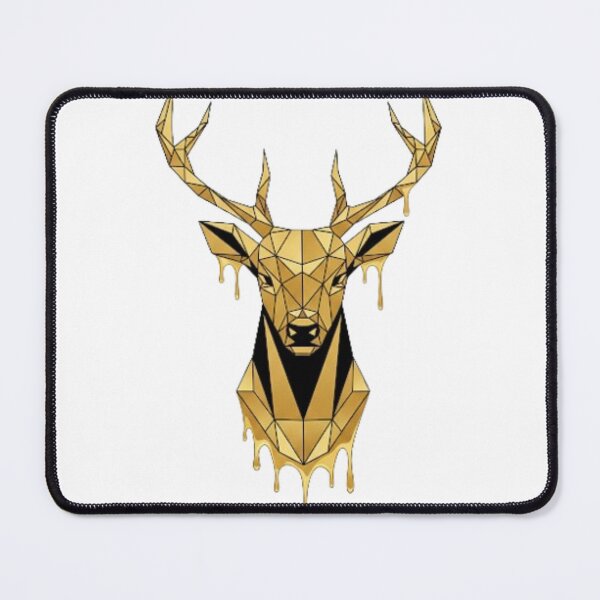 Item preview, Melting Gold Geometric Deer Head | Luxury Dripping Art designed and sold by Rosuma Designs.
