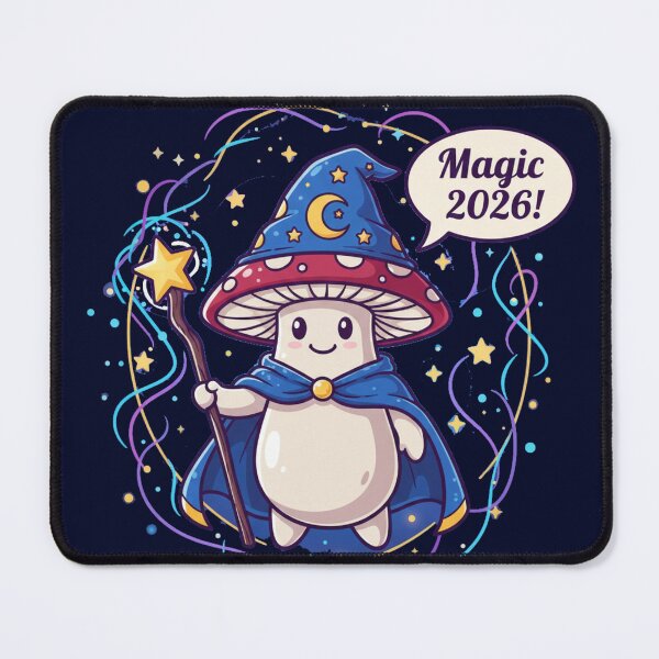 Item preview, Mushroom wizard saying ‘Magic 2026!’  designed and sold by COYOTE.