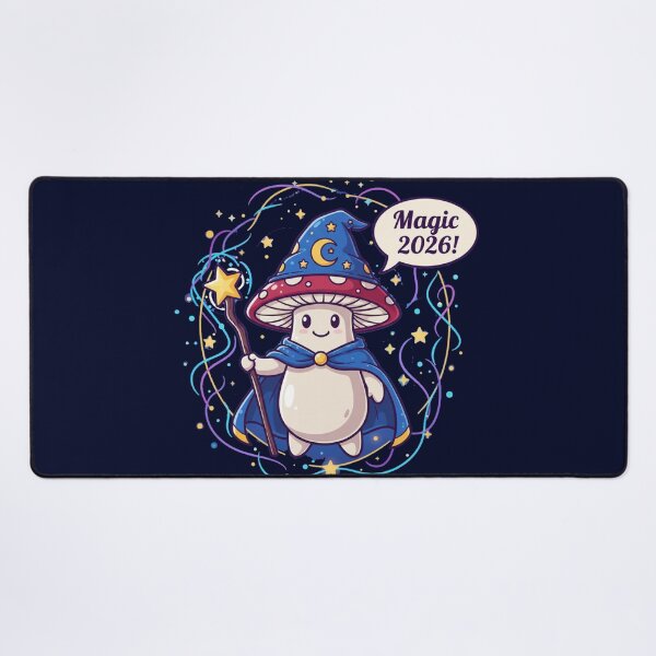 Item preview, Mushroom wizard saying ‘Magic 2026!’ designed and sold by COYOTE.
