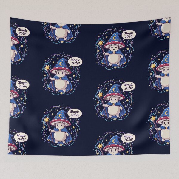 Item preview, Mushroom wizard saying ‘Magic 2026!’  designed and sold by COYOTE.