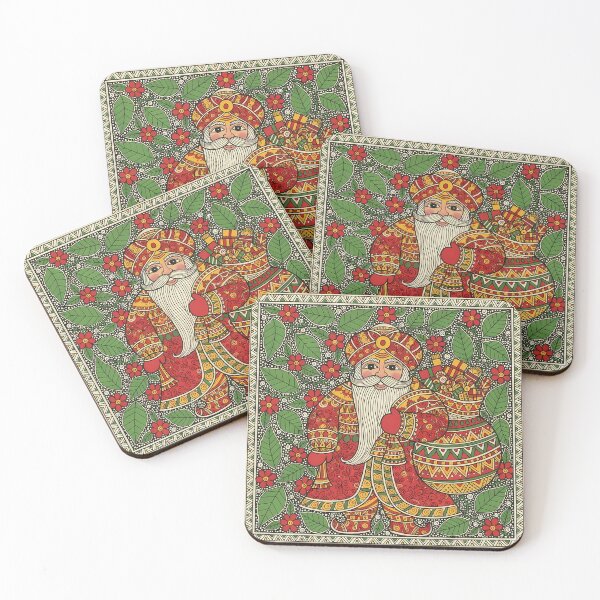 Item preview, “Madhubani Santa Bringing Joyful Blessings” designed and sold by digisetumedia.