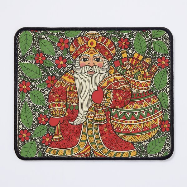 Item preview, “Madhubani Santa Bringing Joyful Blessings” designed and sold by digisetumedia.