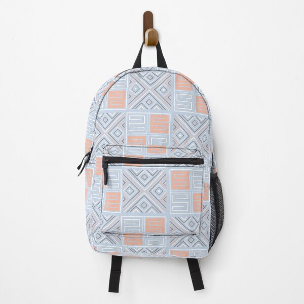 Item preview, Square - Linear Legacy - white blue orange designed and sold by Stephanie Fiona Design.