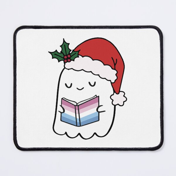 Item preview, Bigender Pride Ghost Reading – Cute Santa Hat Holiday Design designed and sold by Cannaxes Studio.