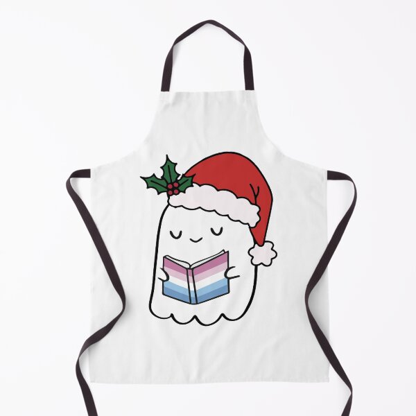 Item preview, Bigender Pride Ghost Reading – Cute Santa Hat Holiday Design designed and sold by Cannaxes Studio.