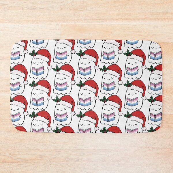 Item preview, Bigender Pride Ghost Reading – Cute Santa Hat Holiday Design designed and sold by Cannaxes Studio.