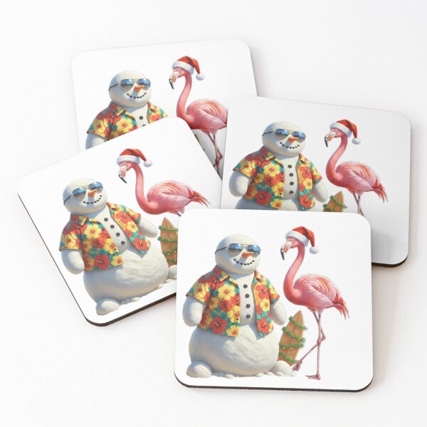 Item preview, Hawaiian Snowman & Flamingo | Tropical Beach Christmas designed and sold by Rosuma Designs.