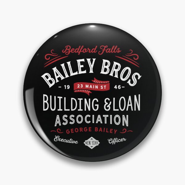 Item preview, Copy of Bailey Brothers building and loan association on dark colors, George Bailey executive officer, Christmas Design designed and sold by SleeplessLady.