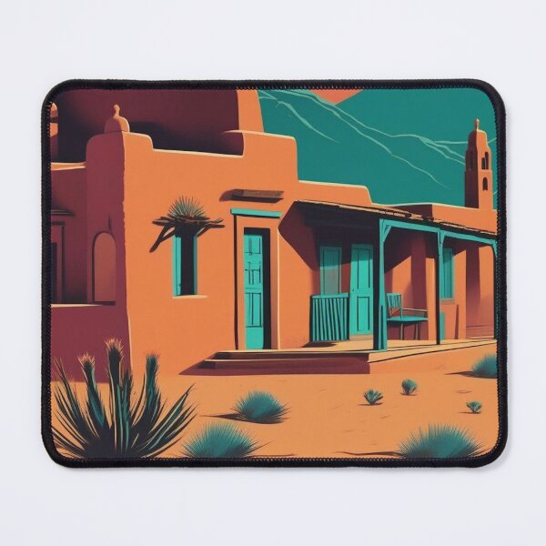 Item preview, Santa Fe Adobe Homes | Retro Travel Poster Design designed and sold by Esterlane.