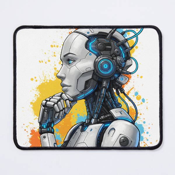 Item preview, Cyberpunk Android Poster – “I Am Not AI, I Am the Next Step” Futuristic Robot Art | Sci-Fi Graffiti Wall Decor designed and sold by R-B-Colors.