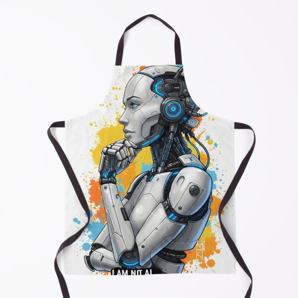 Item preview, Cyberpunk Android Poster – “I Am Not AI, I Am the Next Step” Futuristic Robot Art | Sci-Fi Graffiti Wall Decor designed and sold by R-B-Colors.