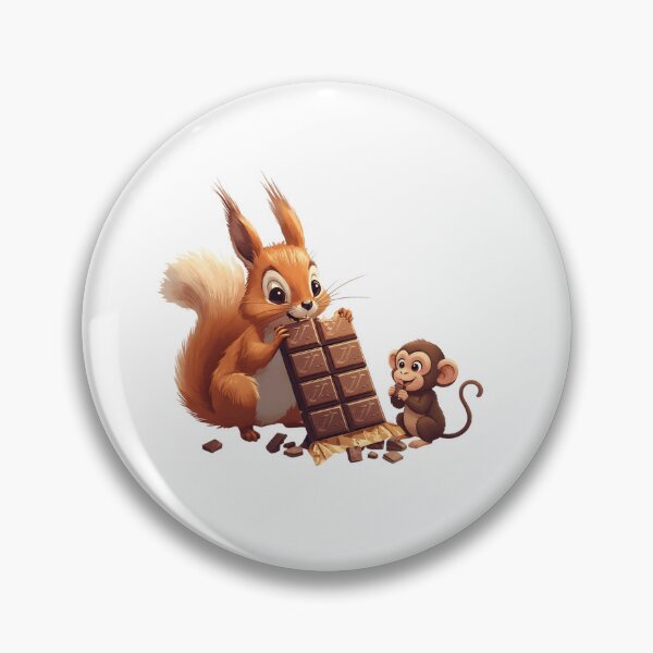 Item preview, A squirrel and a monkey eating chocolate designed and sold by Designfs.