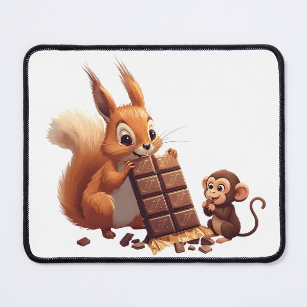 Item preview, A squirrel and a monkey eating chocolate designed and sold by Designfs.