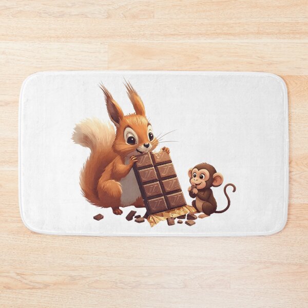 Item preview, A squirrel and a monkey eating chocolate designed and sold by Designfs.