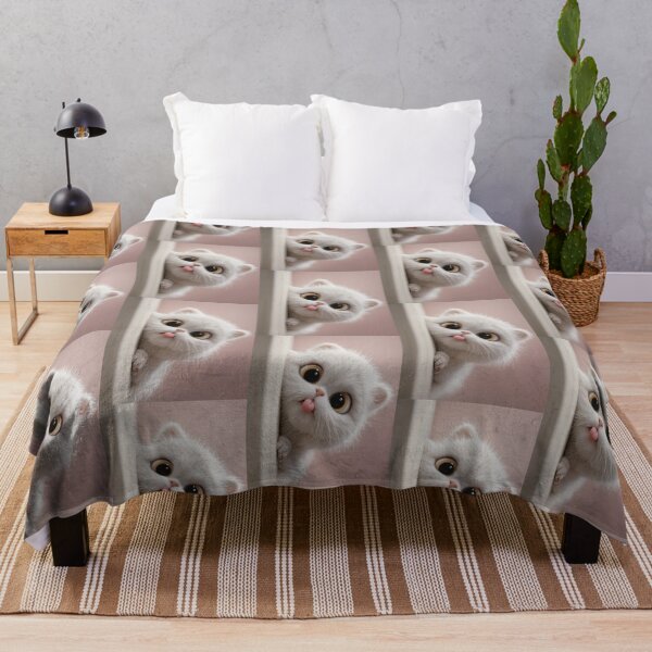 Item preview, Cute White Kitten Peek – Adorable Big-Eyed Cat Illustration designed and sold by Grafititee.