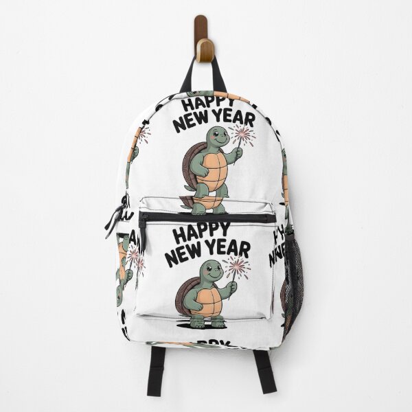 Item preview, Happy New Year Turtle with Sparkler – Cute New Year Artwork designed and sold by CalmDownZone ⭐️⭐️⭐️⭐️⭐️.