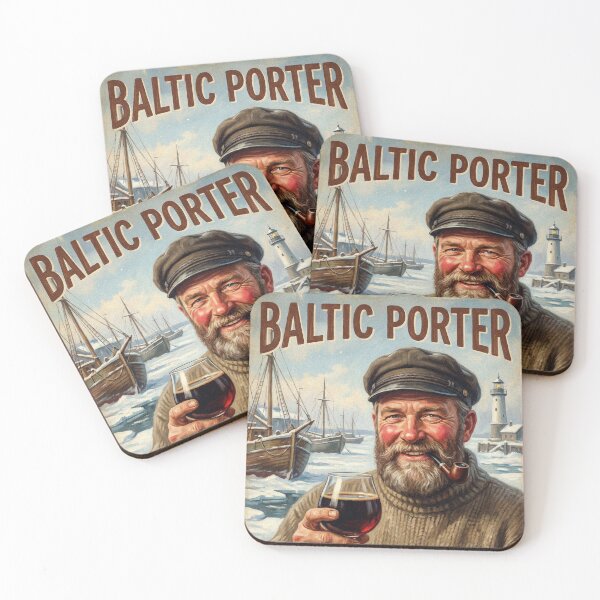 Item preview, BALTIC PORTER COLDER OUTSIDE WARMER INSIDE Vintage 1950s Nordic Fisherman Poster designed and sold by Cozy-Old-Pub.