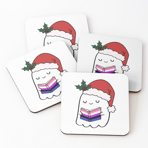 Item preview, Genderfluid Pride Ghost – Cute Santa Hat Christmas Book designed and sold by Cannaxes Studio.