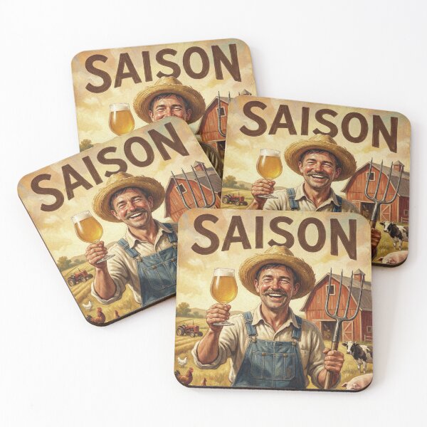 Item preview, SAISON FARM WORK NEVER TASTED BETTER Vintage 1950s Belgian Farmhouse Poster designed and sold by Cozy-Old-Pub.