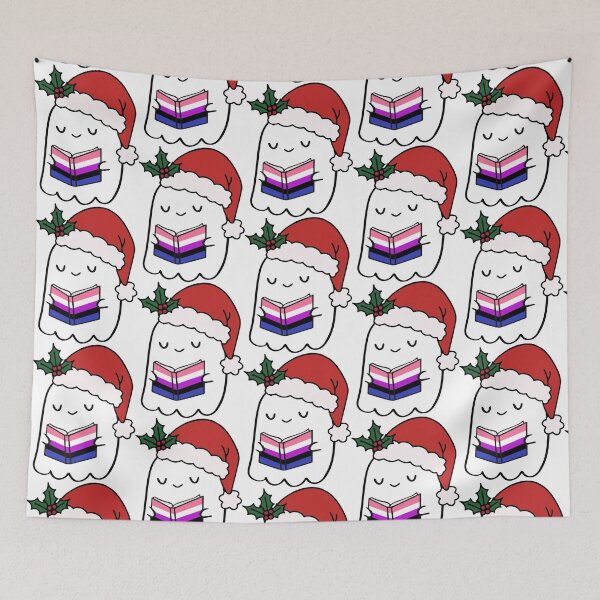 Item preview, Genderfluid Pride Ghost – Cute Santa Hat Christmas Book designed and sold by Cannaxes Studio.
