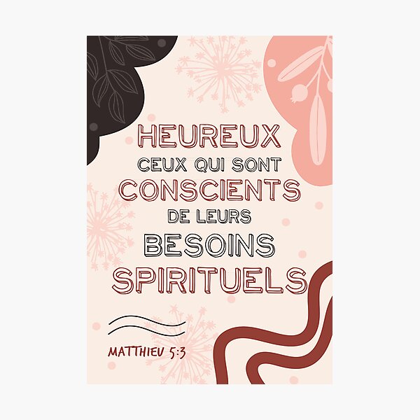Item preview, Matthew 5:3 - Blessed are those who are conscious of their spiritual needs designed and sold by LiliGalerie.