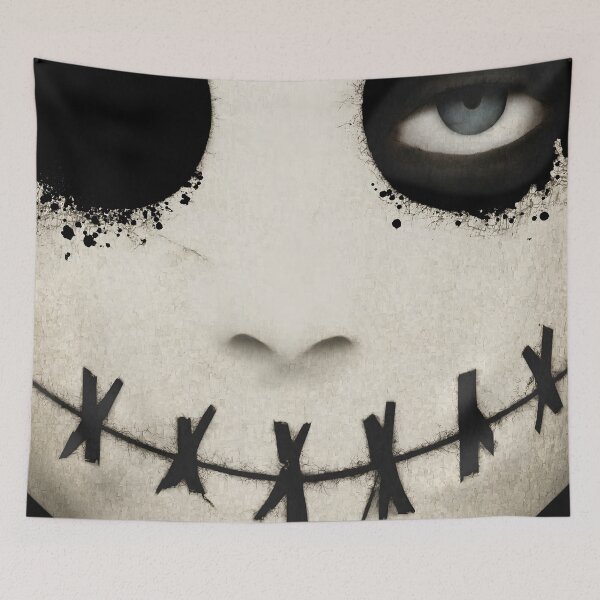 Item preview, Creepy Stitched Mouth Doll Face Horror  designed and sold by Shoot-The-Moon.